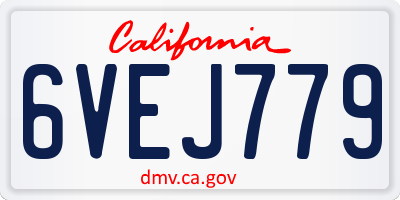 CA license plate 6VEJ779