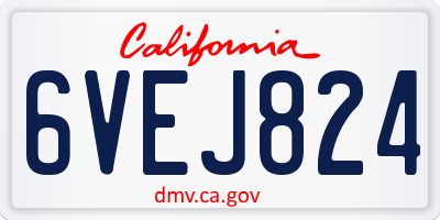 CA license plate 6VEJ824