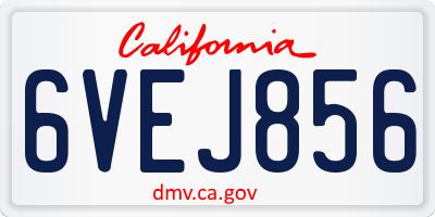 CA license plate 6VEJ856