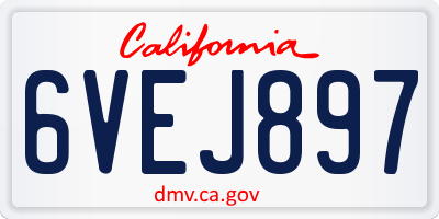 CA license plate 6VEJ897