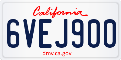 CA license plate 6VEJ900