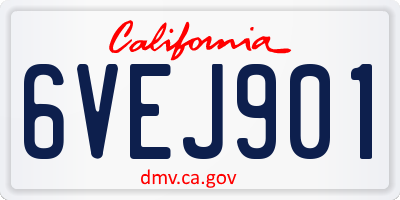 CA license plate 6VEJ901