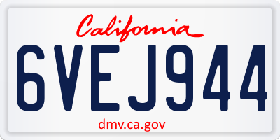 CA license plate 6VEJ944