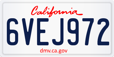 CA license plate 6VEJ972