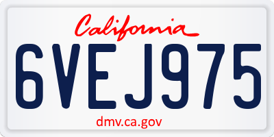 CA license plate 6VEJ975