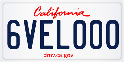 CA license plate 6VEL000