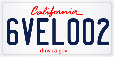 CA license plate 6VEL002
