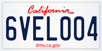 CA license plate 6VEL004