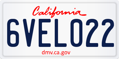 CA license plate 6VEL022