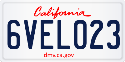 CA license plate 6VEL023
