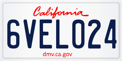 CA license plate 6VEL024
