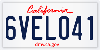 CA license plate 6VEL041