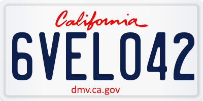 CA license plate 6VEL042