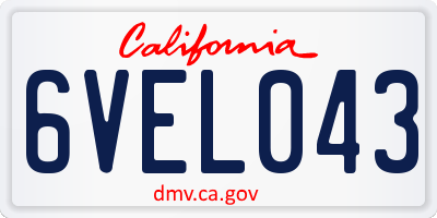 CA license plate 6VEL043