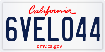 CA license plate 6VEL044