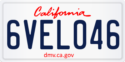 CA license plate 6VEL046