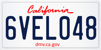 CA license plate 6VEL048
