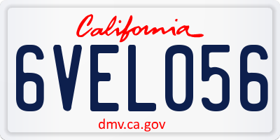 CA license plate 6VEL056