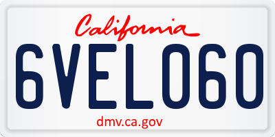 CA license plate 6VEL060