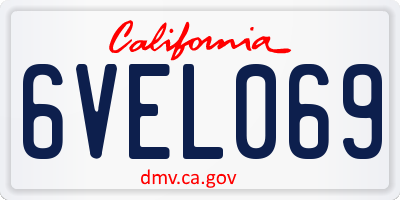 CA license plate 6VEL069