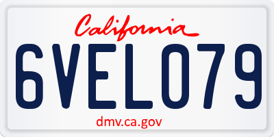 CA license plate 6VEL079