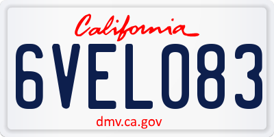 CA license plate 6VEL083