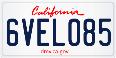 CA license plate 6VEL085