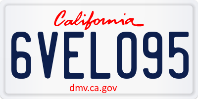 CA license plate 6VEL095