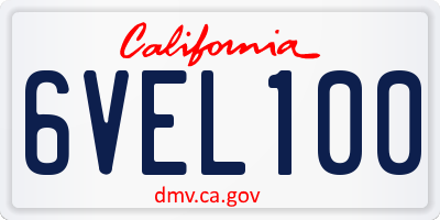 CA license plate 6VEL100