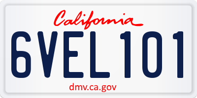 CA license plate 6VEL101