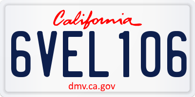 CA license plate 6VEL106