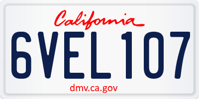 CA license plate 6VEL107