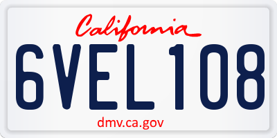 CA license plate 6VEL108