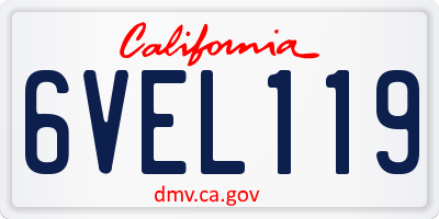 CA license plate 6VEL119