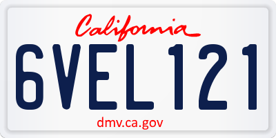 CA license plate 6VEL121