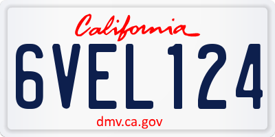 CA license plate 6VEL124
