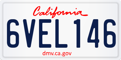 CA license plate 6VEL146