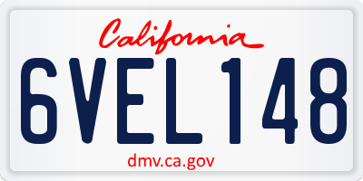 CA license plate 6VEL148
