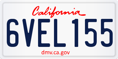 CA license plate 6VEL155