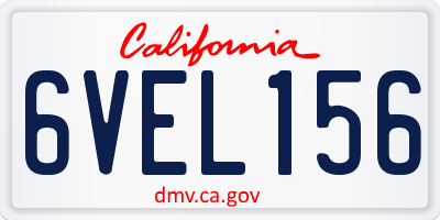 CA license plate 6VEL156