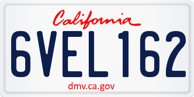 CA license plate 6VEL162