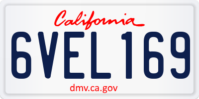 CA license plate 6VEL169