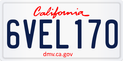 CA license plate 6VEL170