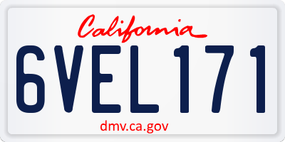 CA license plate 6VEL171