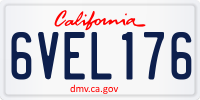 CA license plate 6VEL176