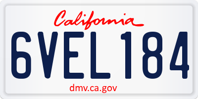 CA license plate 6VEL184