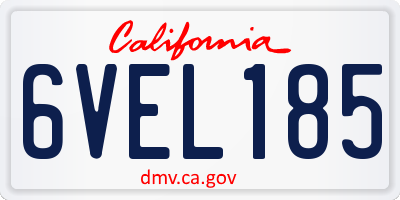 CA license plate 6VEL185