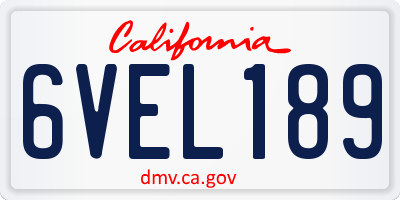 CA license plate 6VEL189