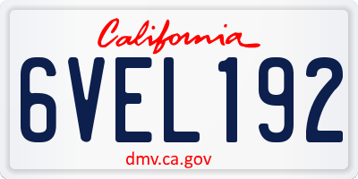 CA license plate 6VEL192