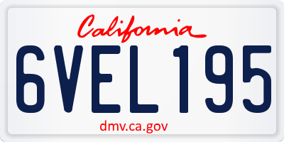 CA license plate 6VEL195